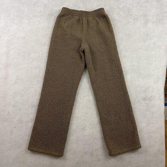 Skims Desert Teddy Track Pants Womens Small Brown Sherpa High Pile Fleece - Picture 4 of 11